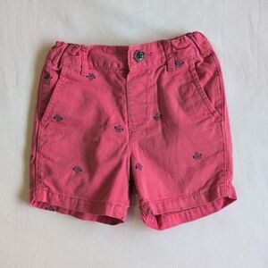 children's place muted pink skull print cotton shorts 12-18 months baby boys